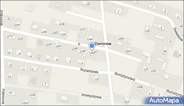 Dominów, Kamienista, 1, mapa Dominów