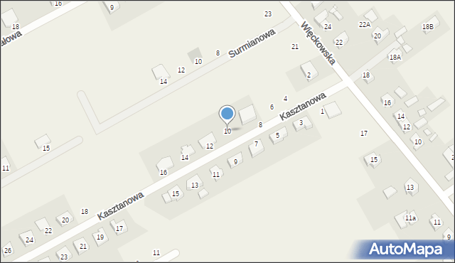 Dopiewo, Kasztanowa, 10, mapa Dopiewo