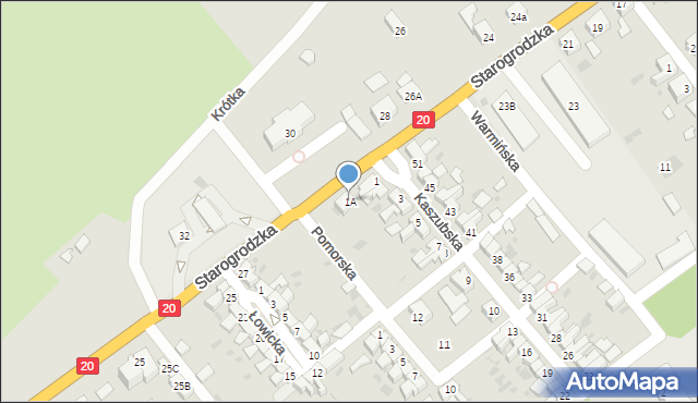 Drawsko Pomorskie, Kaszubska, 1A, mapa Drawsko Pomorskie