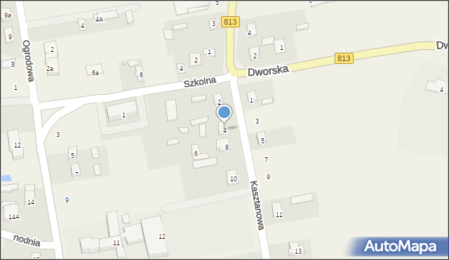 Drelów, Kasztanowa, 4, mapa Drelów