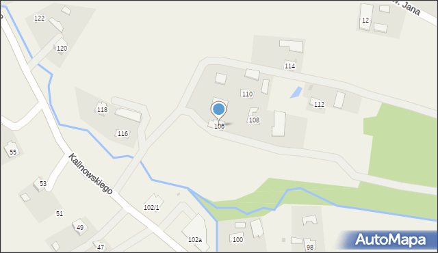 Dulcza Wielka, Kalinowskiego, ks., 106, mapa Dulcza Wielka
