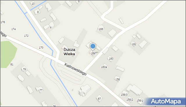 Dulcza Wielka, Kalinowskiego, ks., 164, mapa Dulcza Wielka