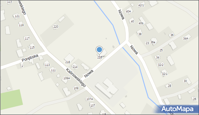Dulcza Wielka, Kalinowskiego, ks., 216, mapa Dulcza Wielka