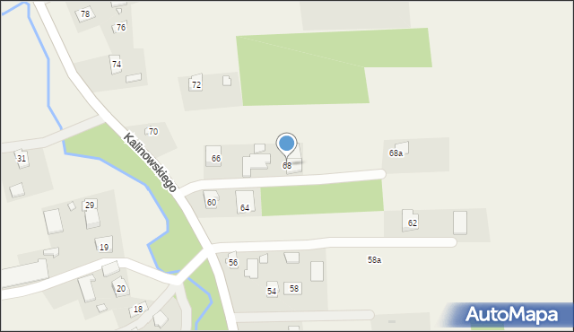 Dulcza Wielka, Kalinowskiego, ks., 68, mapa Dulcza Wielka