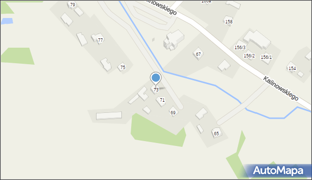 Dulcza Wielka, Kalinowskiego, ks., 73, mapa Dulcza Wielka