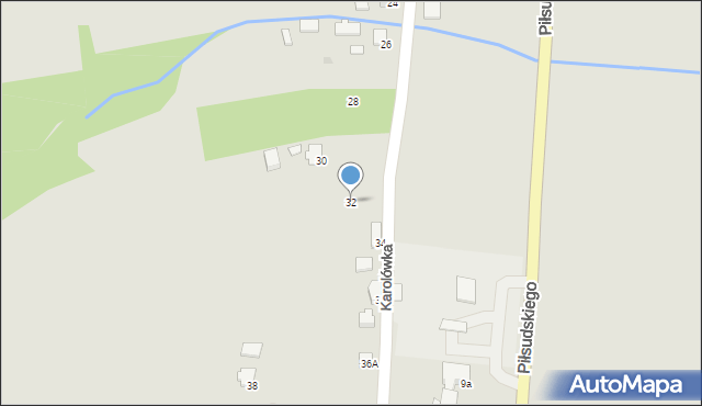 Dynów, Karolówka, 32, mapa Dynów