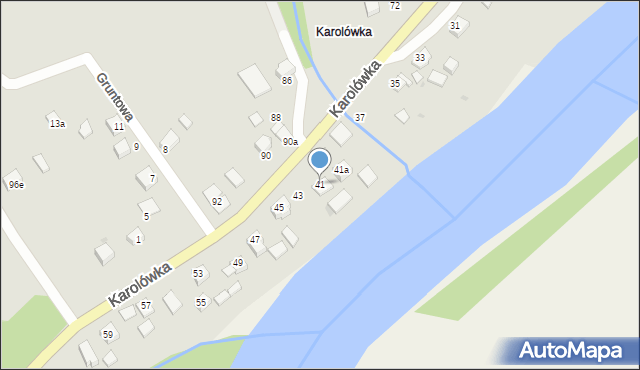 Dynów, Karolówka, 41, mapa Dynów