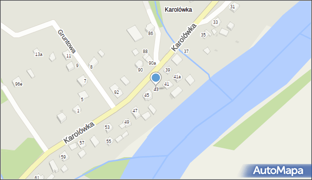 Dynów, Karolówka, 43, mapa Dynów