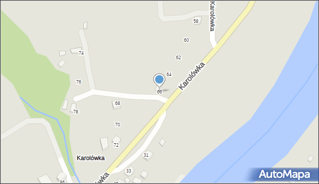 Dynów, Karolówka, 66, mapa Dynów