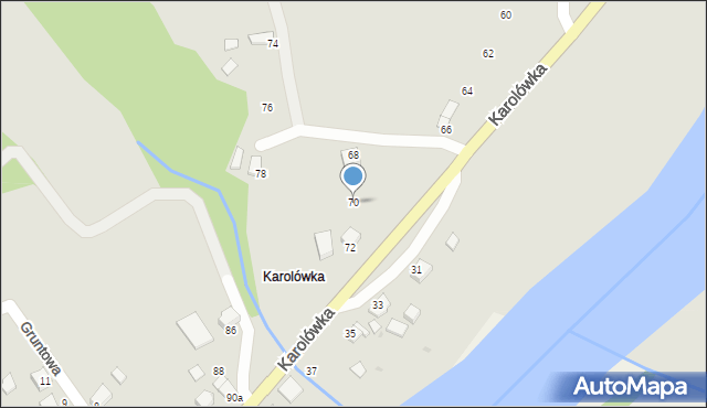 Dynów, Karolówka, 70, mapa Dynów