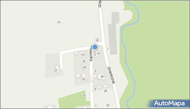 Dzięgielów, Kamienna, 1, mapa Dzięgielów