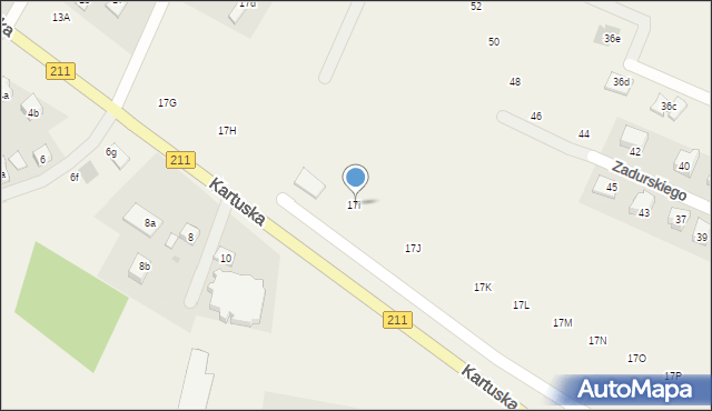 Dzierżążno, Kartuska, 17i, mapa Dzierżążno