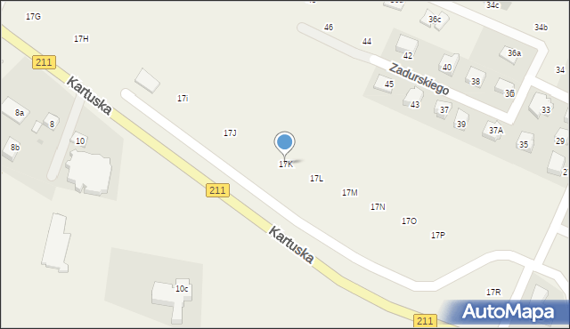 Dzierżążno, Kartuska, 17K, mapa Dzierżążno