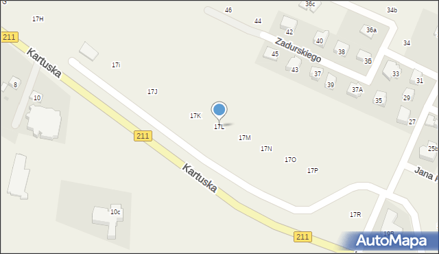 Dzierżążno, Kartuska, 17L, mapa Dzierżążno