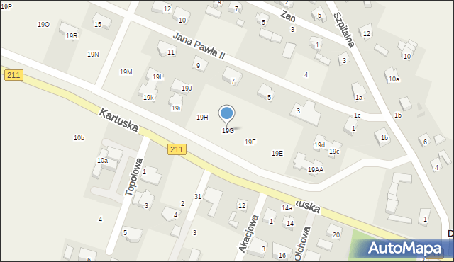 Dzierżążno, Kartuska, 19G, mapa Dzierżążno