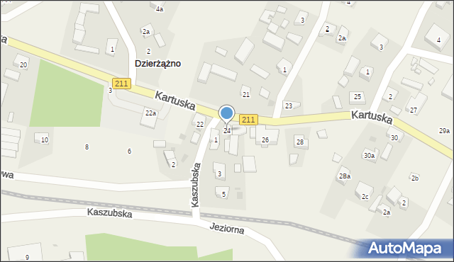 Dzierżążno, Kartuska, 24, mapa Dzierżążno