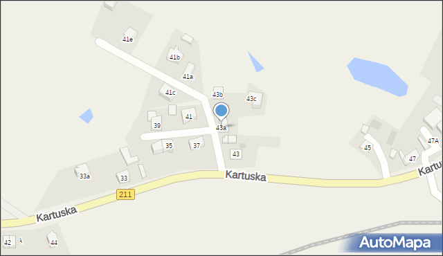 Dzierżążno, Kartuska, 43a, mapa Dzierżążno