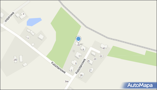 Dzierżążno, Kasztanowa, 11, mapa Dzierżążno