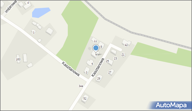 Dzierżążno, Kasztanowa, 7, mapa Dzierżążno