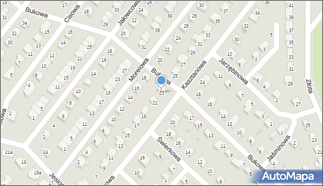 Dzierżoniów, Kasztanowa, 23, mapa Dzierżoniów