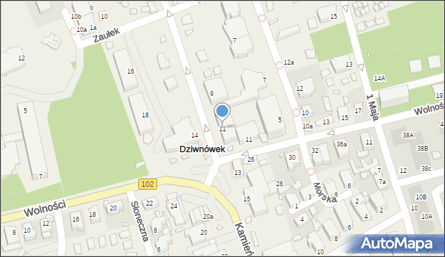 Dziwnówek, Kamieńska, 11, mapa Dziwnówek
