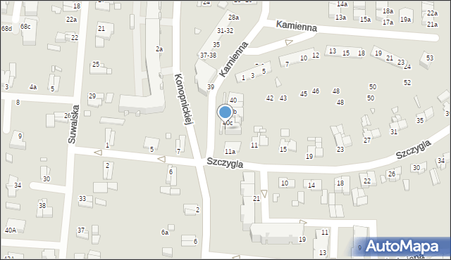 Elbląg, Kamienna, 40d, mapa Elbląga