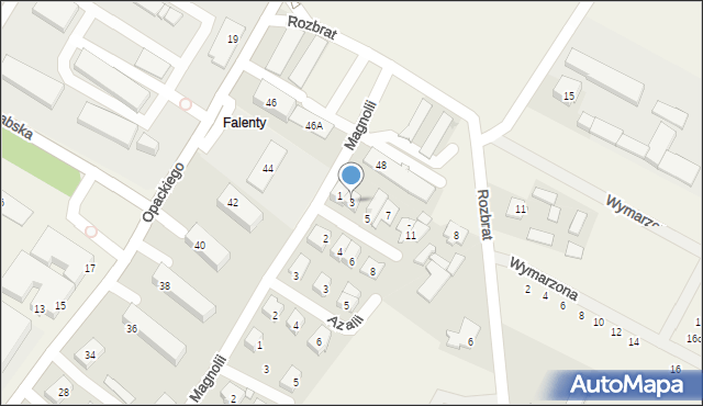 Falenty, Kaczeńcowa, 3, mapa Falenty