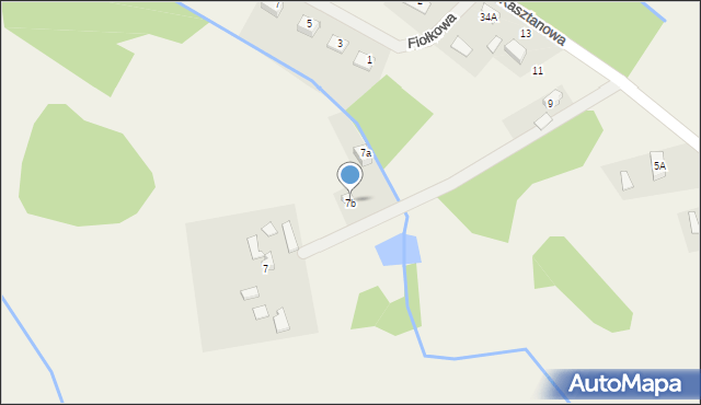 Franciszków, Kasztanowa, 7b, mapa Franciszków