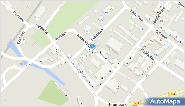 Frombork, Kapelańska, 3, mapa Frombork