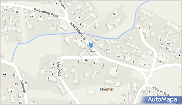 Frydman, Kasztelańska, 7, mapa Frydman