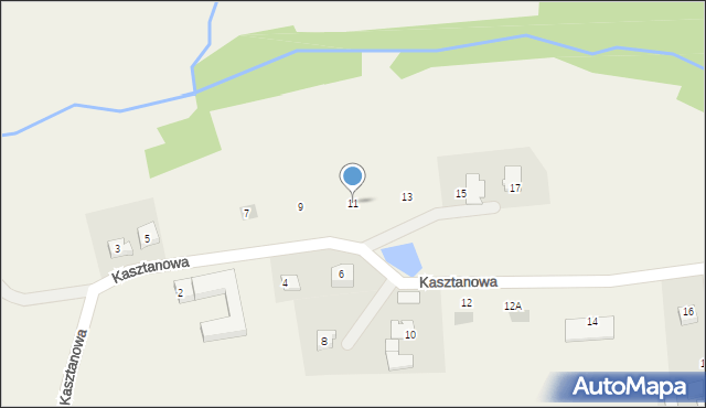 Frydrychowice, Kasztanowa, 11, mapa Frydrychowice