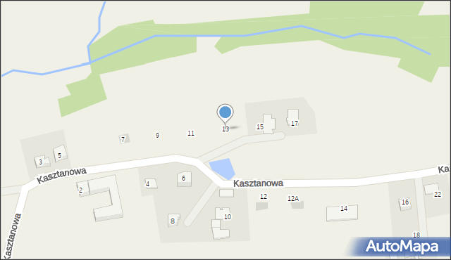 Frydrychowice, Kasztanowa, 13, mapa Frydrychowice