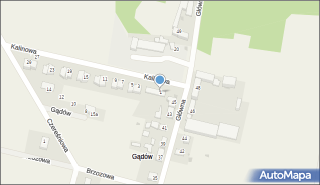 Gądów, Kalinowa, 1, mapa Gądów