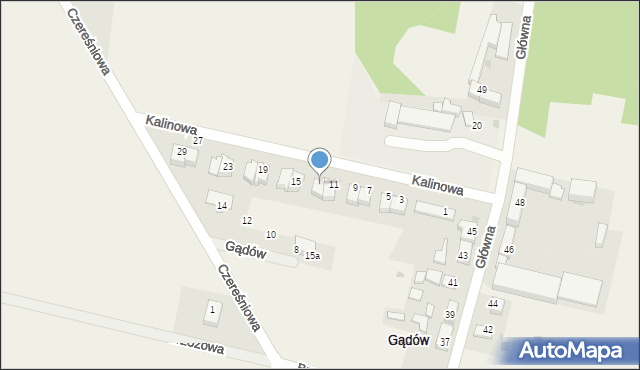 Gądów, Kalinowa, 13, mapa Gądów