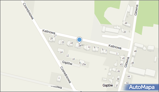 Gądów, Kalinowa, 15, mapa Gądów