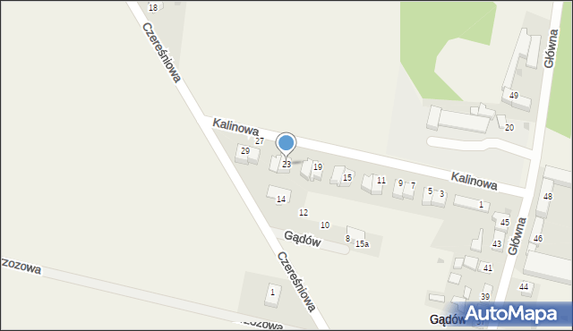 Gądów, Kalinowa, 23, mapa Gądów