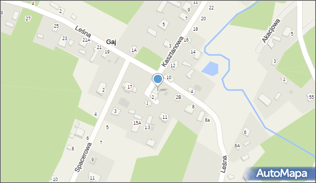 Gaj, Kasztanowa, 2A, mapa Gaj