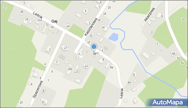Gaj, Kasztanowa, 2B, mapa Gaj