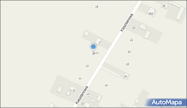Garbów, Kasztanowa, 15, mapa Garbów
