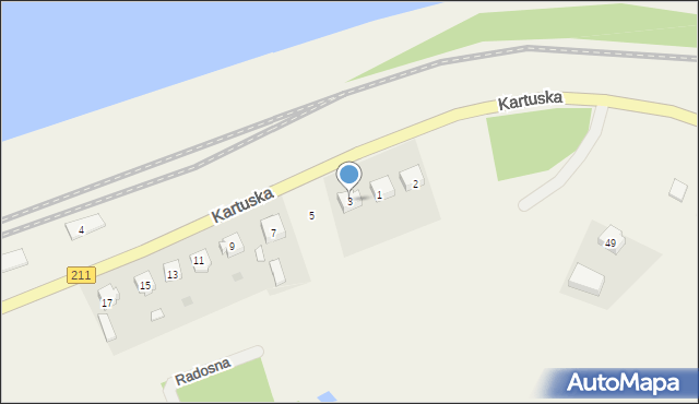 Garcz, Kartuska, 3, mapa Garcz