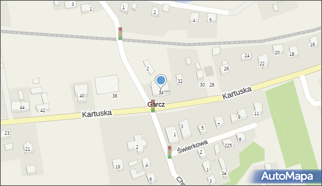 Garcz, Kartuska, 34, mapa Garcz