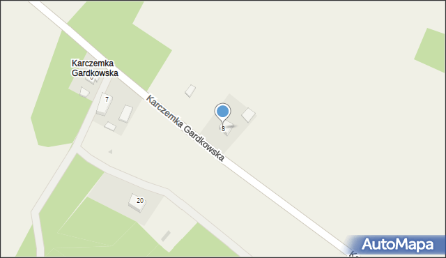 Gardkowice, Karczemka Gardkowska, 8, mapa Gardkowice