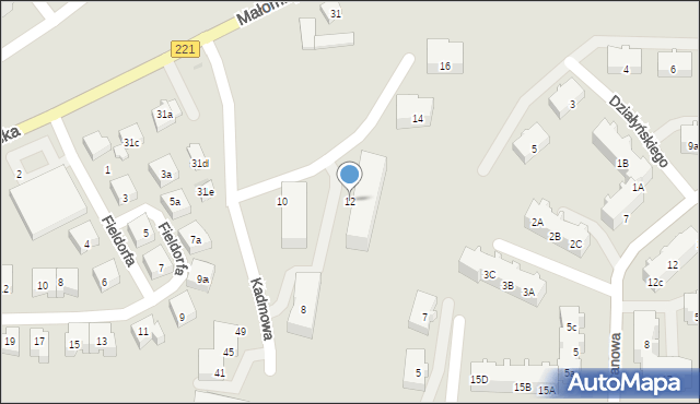 Gdańsk, Kadmowa, 12, mapa Gdańska