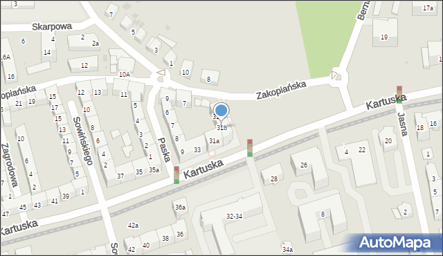 Gdańsk, Kartuska, 31b, mapa Gdańska