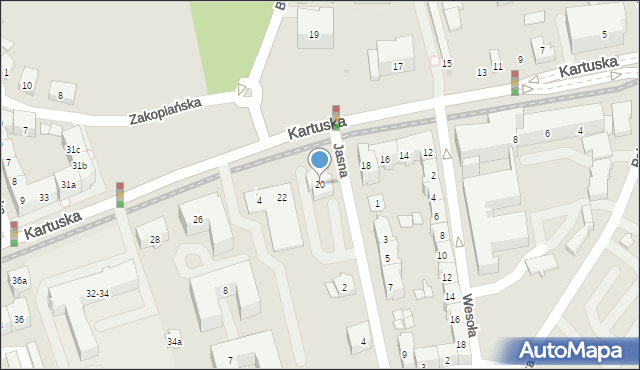 Gdańsk, Kartuska, 20, mapa Gdańska