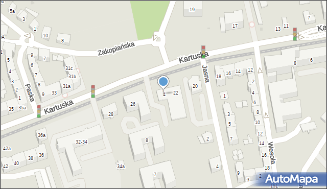 Gdańsk, Kartuska, 24, mapa Gdańska