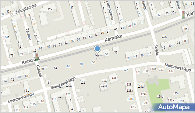 Gdańsk, Kartuska, 56, mapa Gdańska