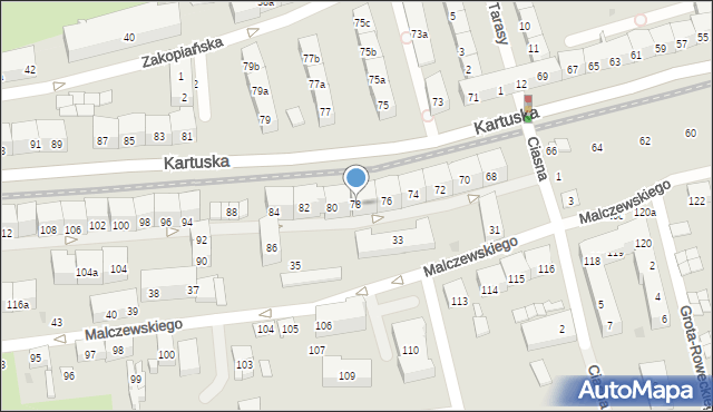 Gdańsk, Kartuska, 78, mapa Gdańska