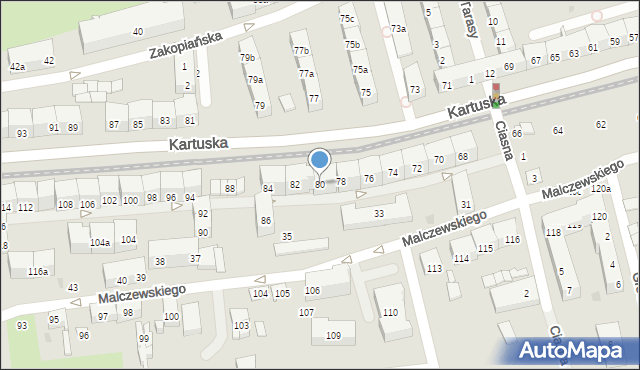 Gdańsk, Kartuska, 80, mapa Gdańska