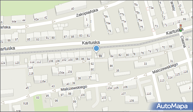 Gdańsk, Kartuska, 88D, mapa Gdańska